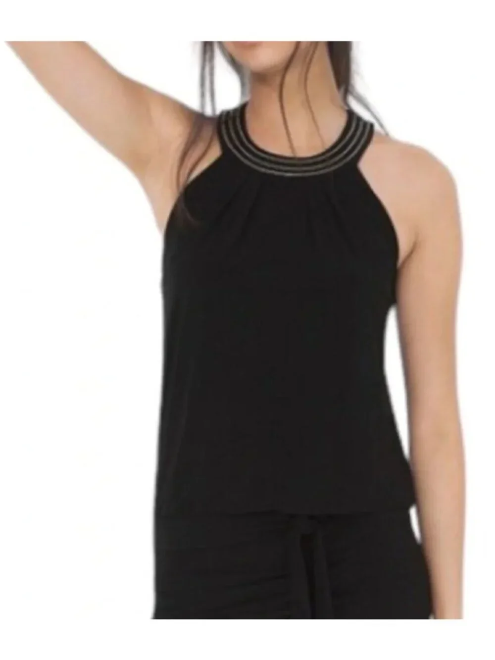 White House Black Market Halter Blouson Bodycon Fitted Mini Dress Size M Stretch